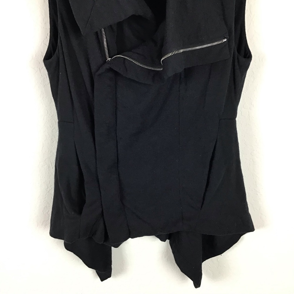 Rick Owens Lilies Vest 6 Black Zip Up Asymmetrical - Picture 3 of 9